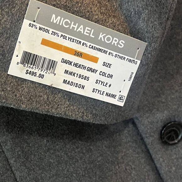 Michael Kors Wool Cashmere Blend Overcoat Walker Coat 36R Gray - Picture 4 of 14